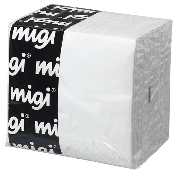 Servett 1/4-vikt 3-lag 24x24cm Vit